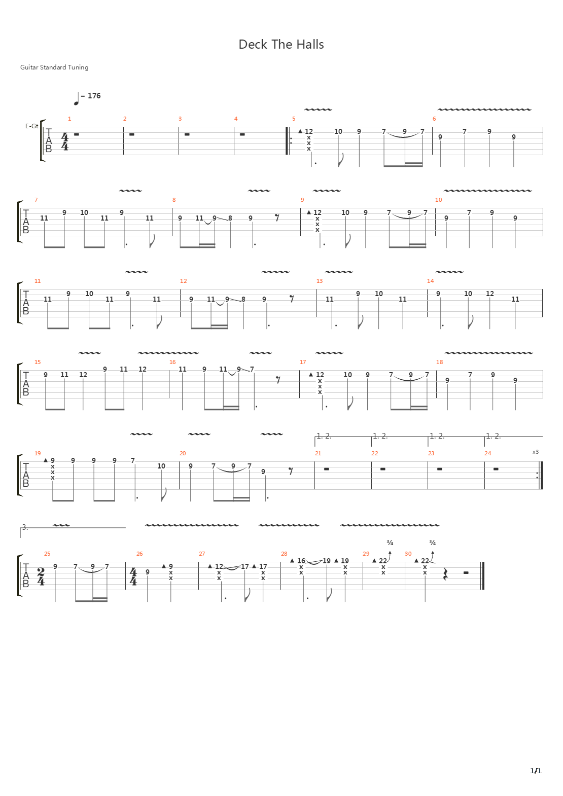 Deck The Halls吉他谱