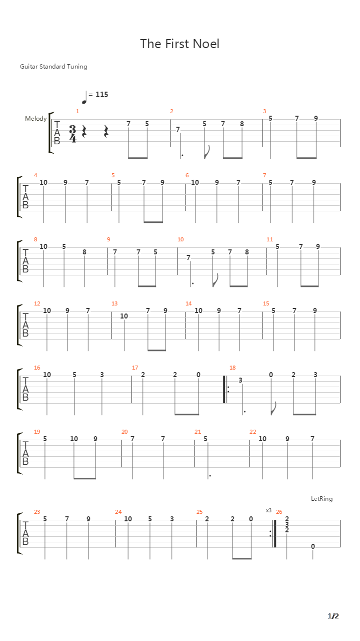 First Noel吉他谱