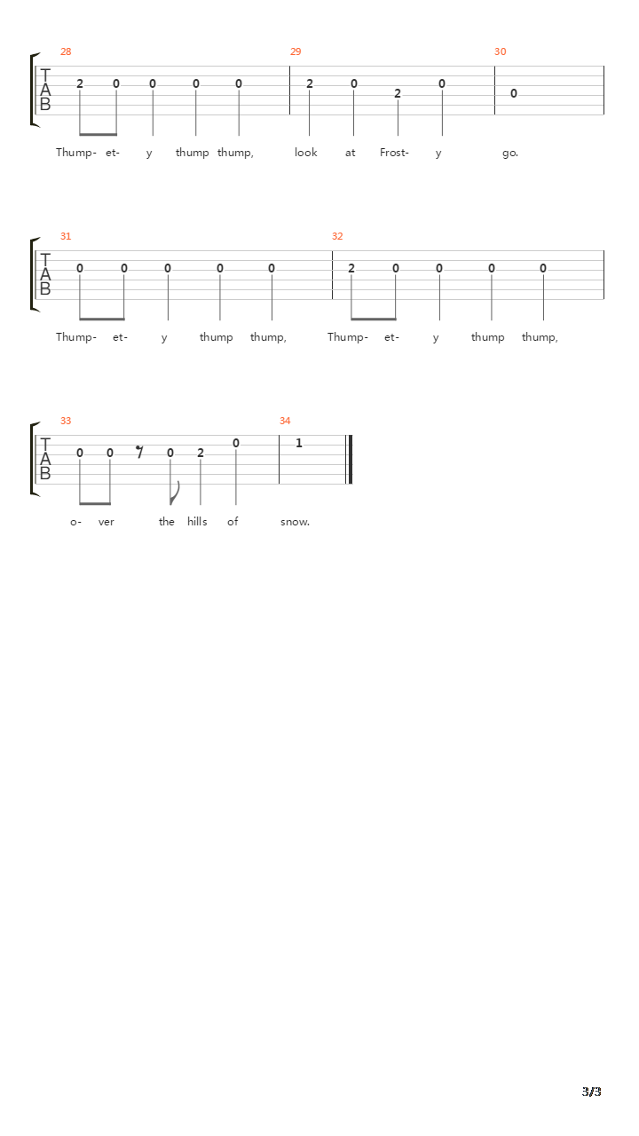 Frosty The Snowman吉他谱