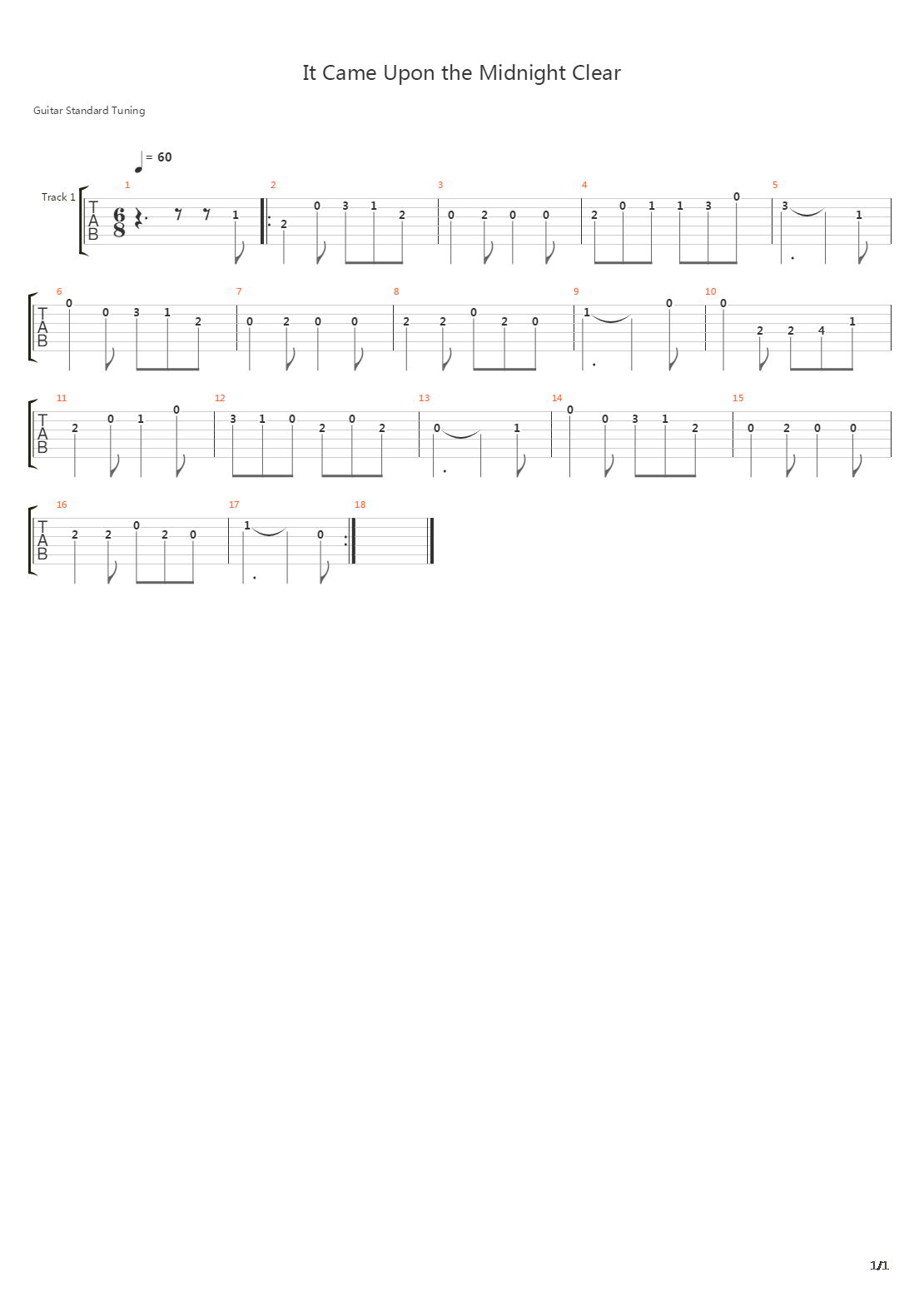 It Came Upon The Midnight Clear吉他谱