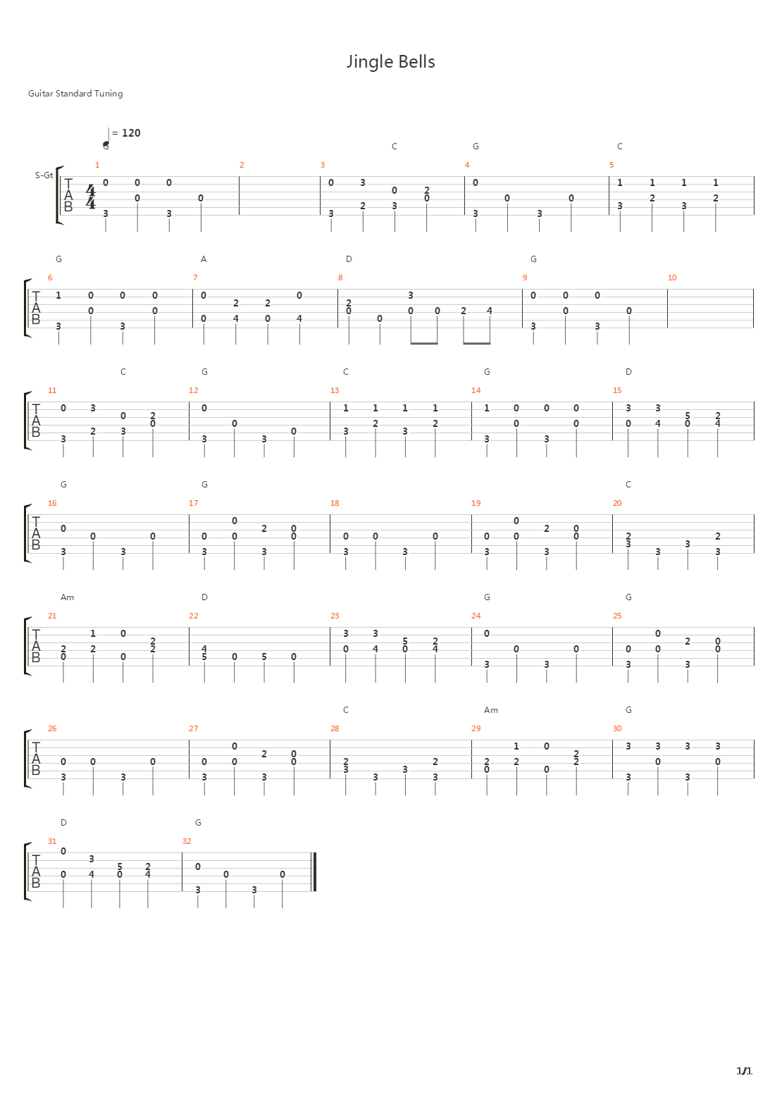 Jingle Bells Acoustic吉他谱