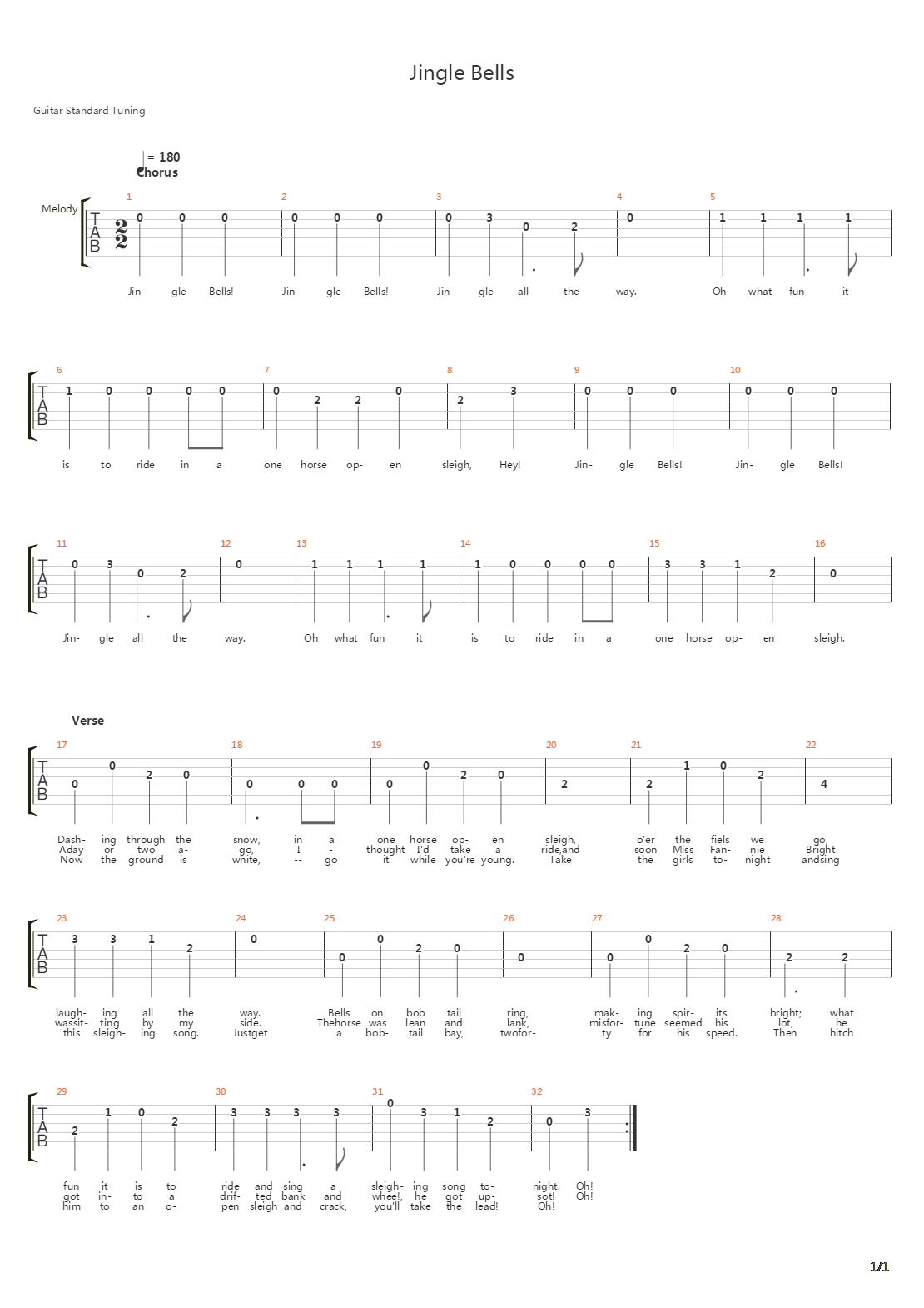 Jingle Bells吉他谱