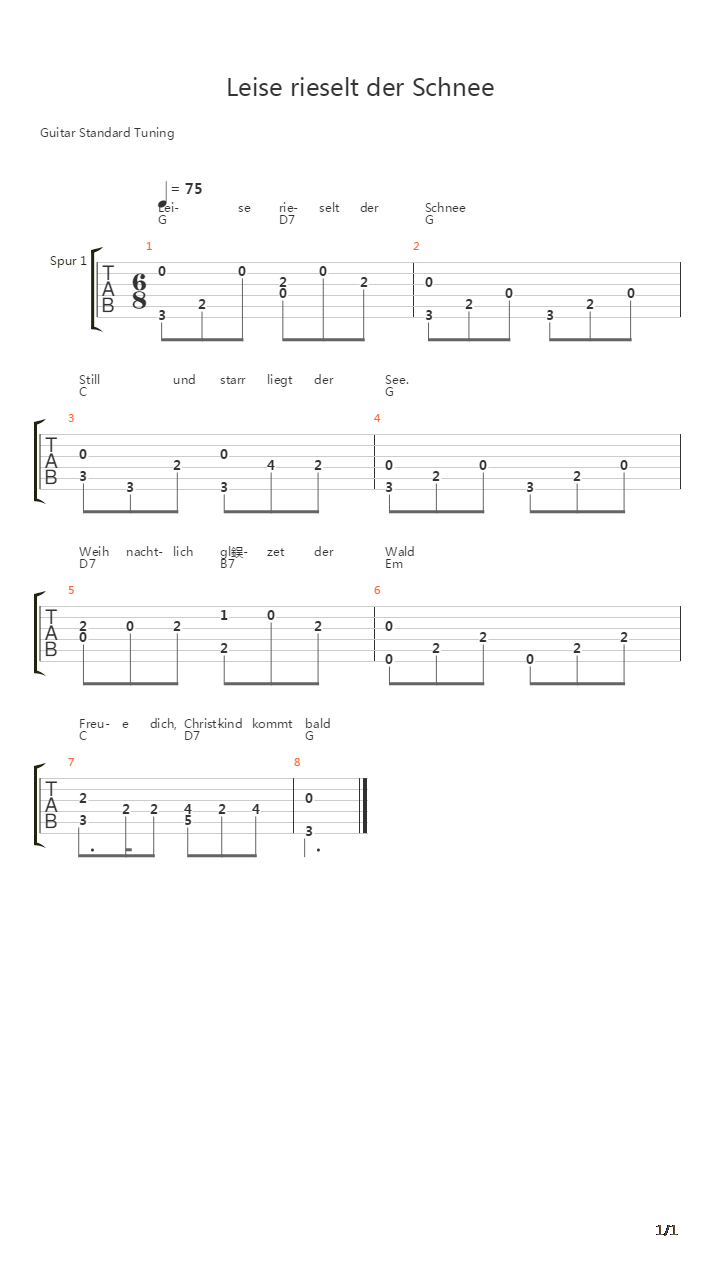 Leise Rieselt Der Schnee - Fingerstyle吉他谱