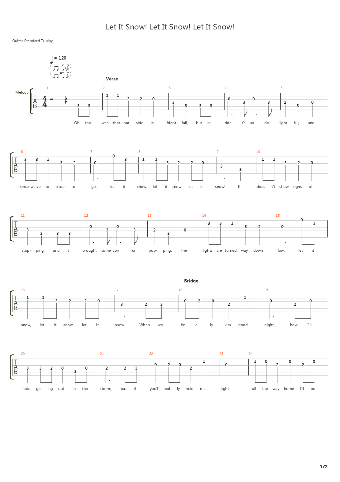 Let It Snow吉他谱