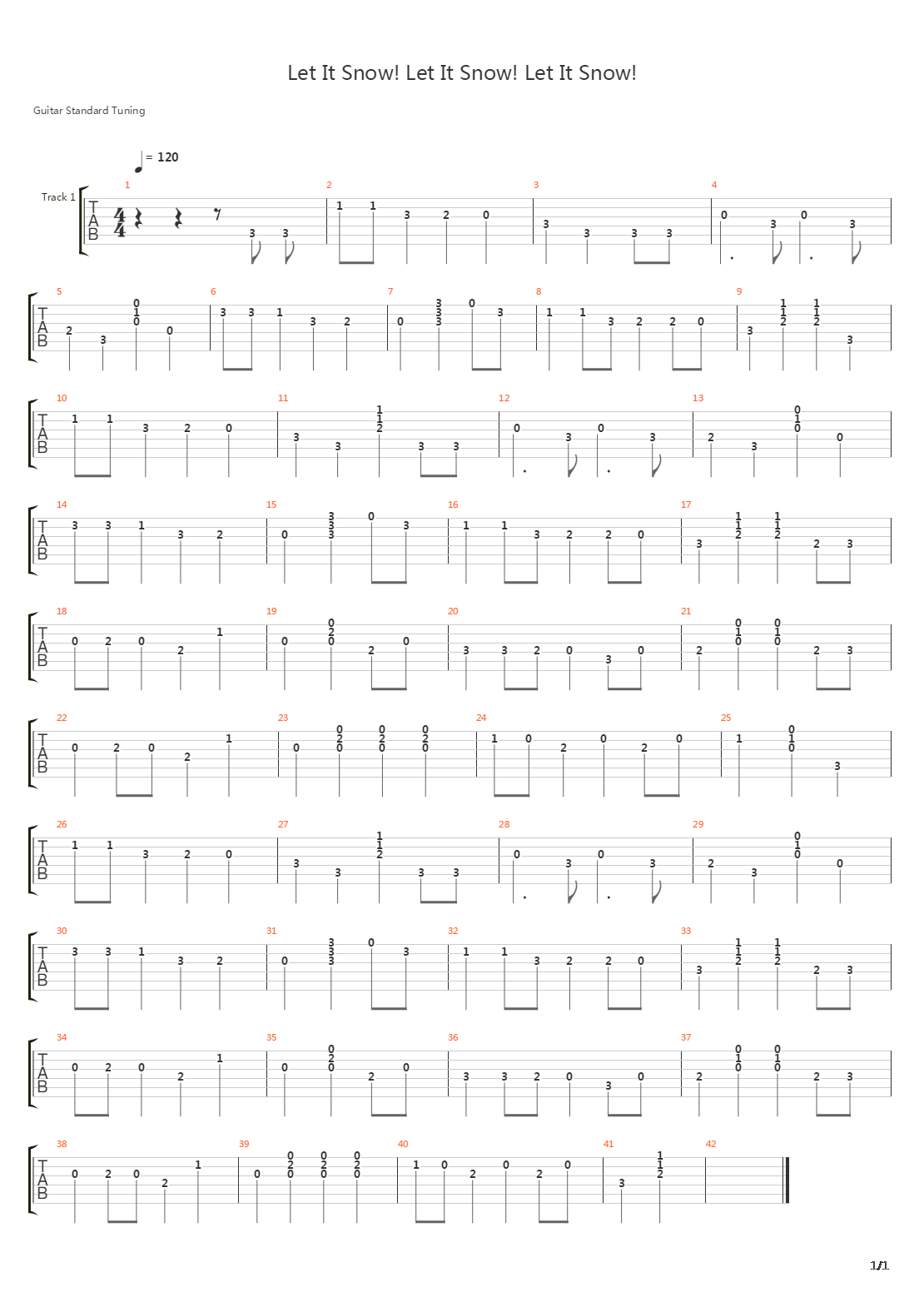 Let It Snow吉他谱