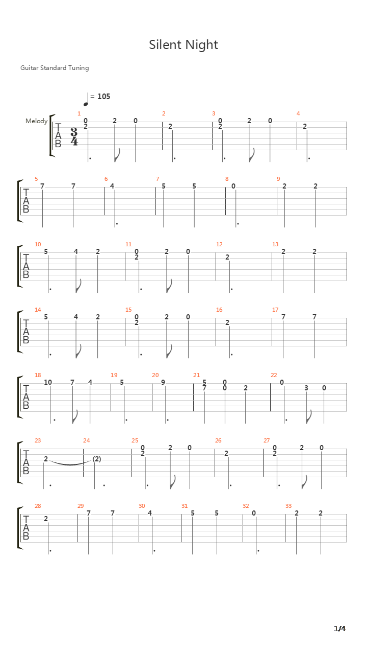 Silent Night吉他谱