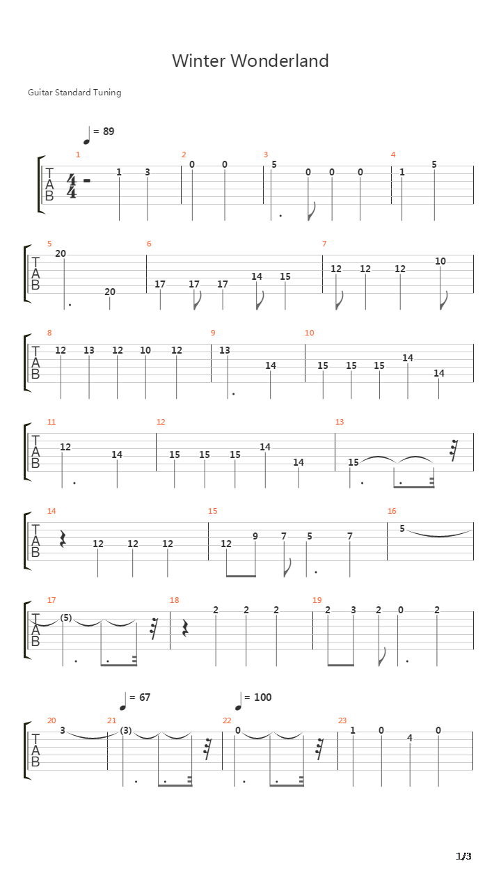 Winter Wonderland吉他谱