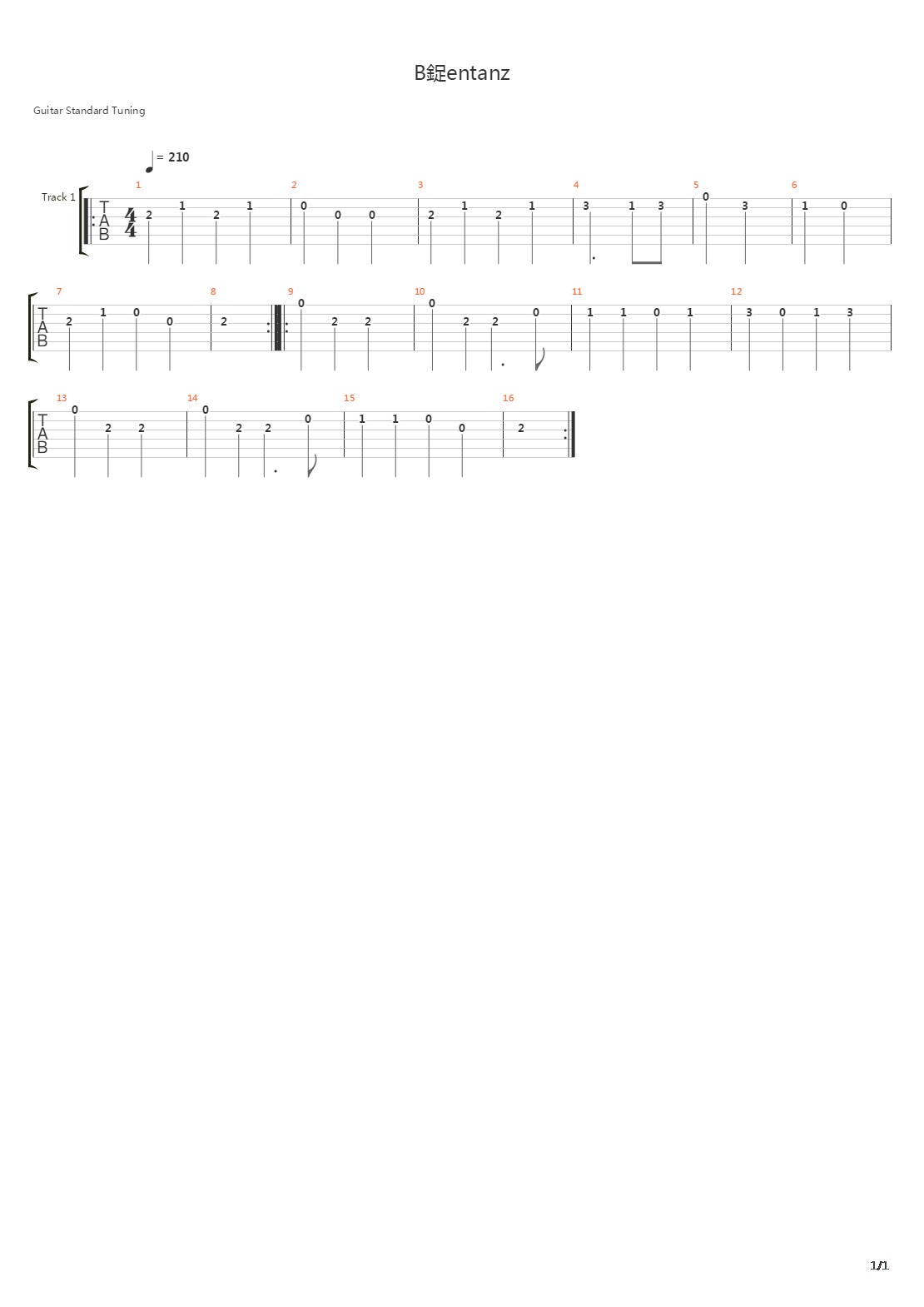 Brentanz吉他谱