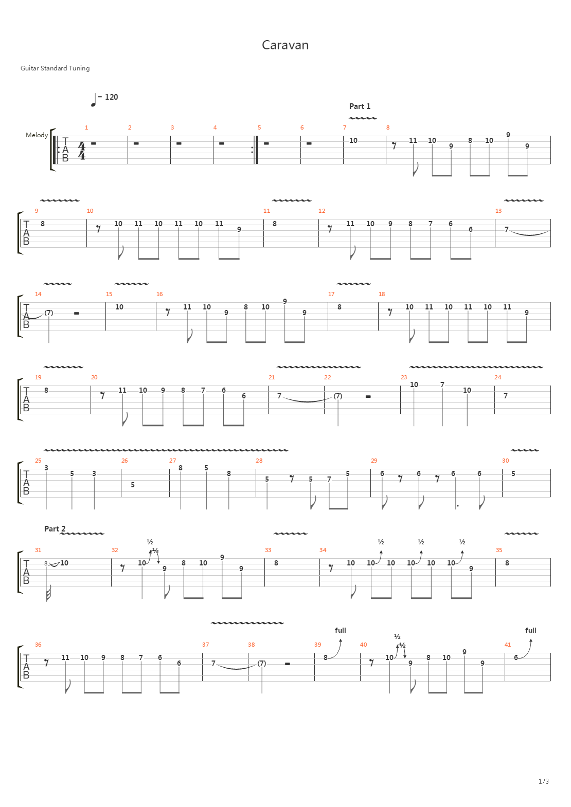 Caravan吉他谱