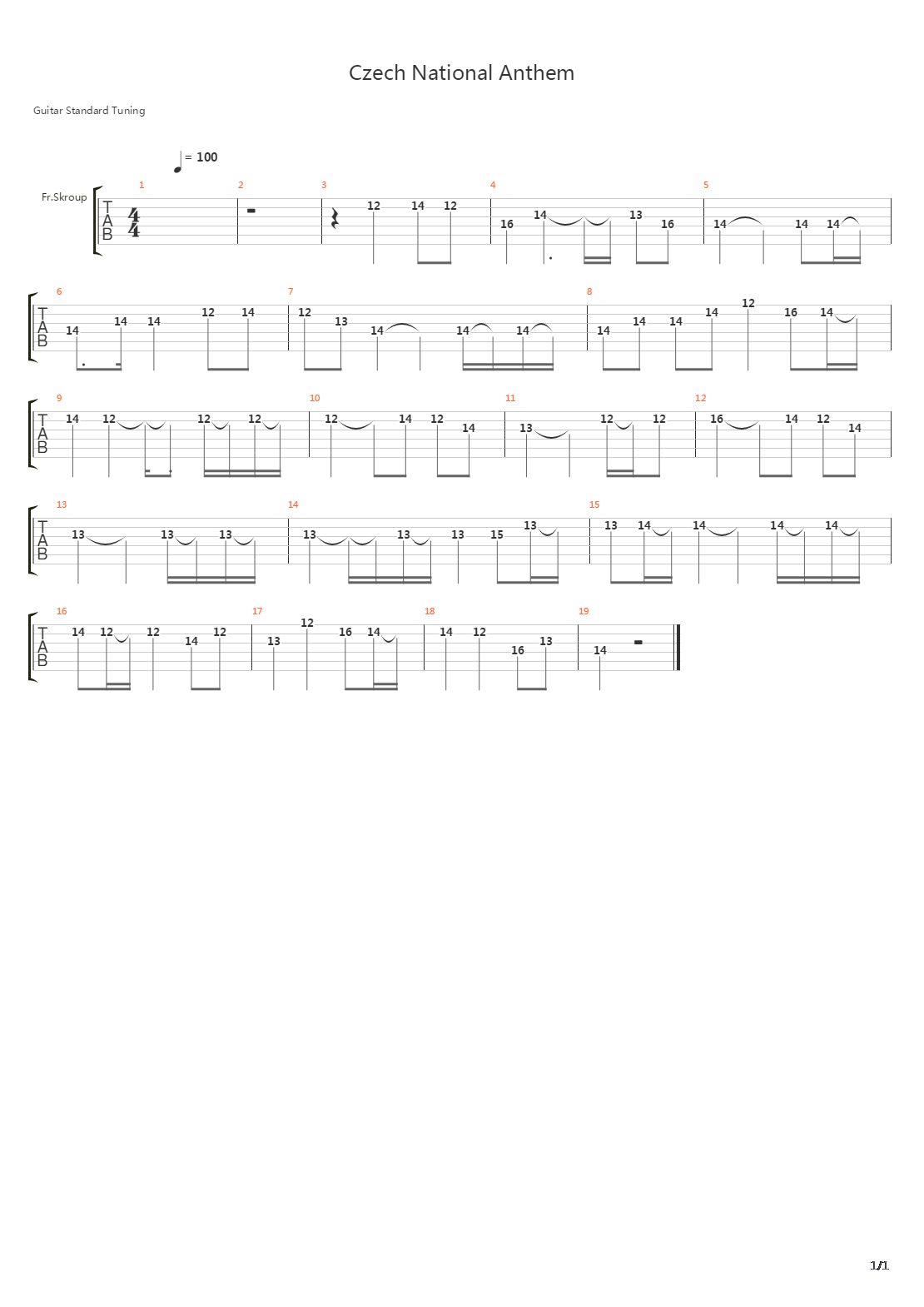 Czech National Anthem吉他谱