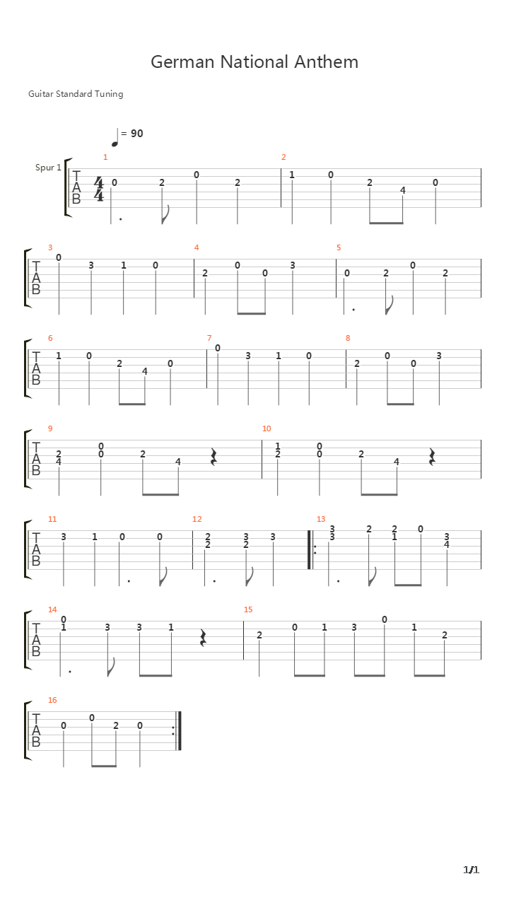 Germany National Anthem吉他谱