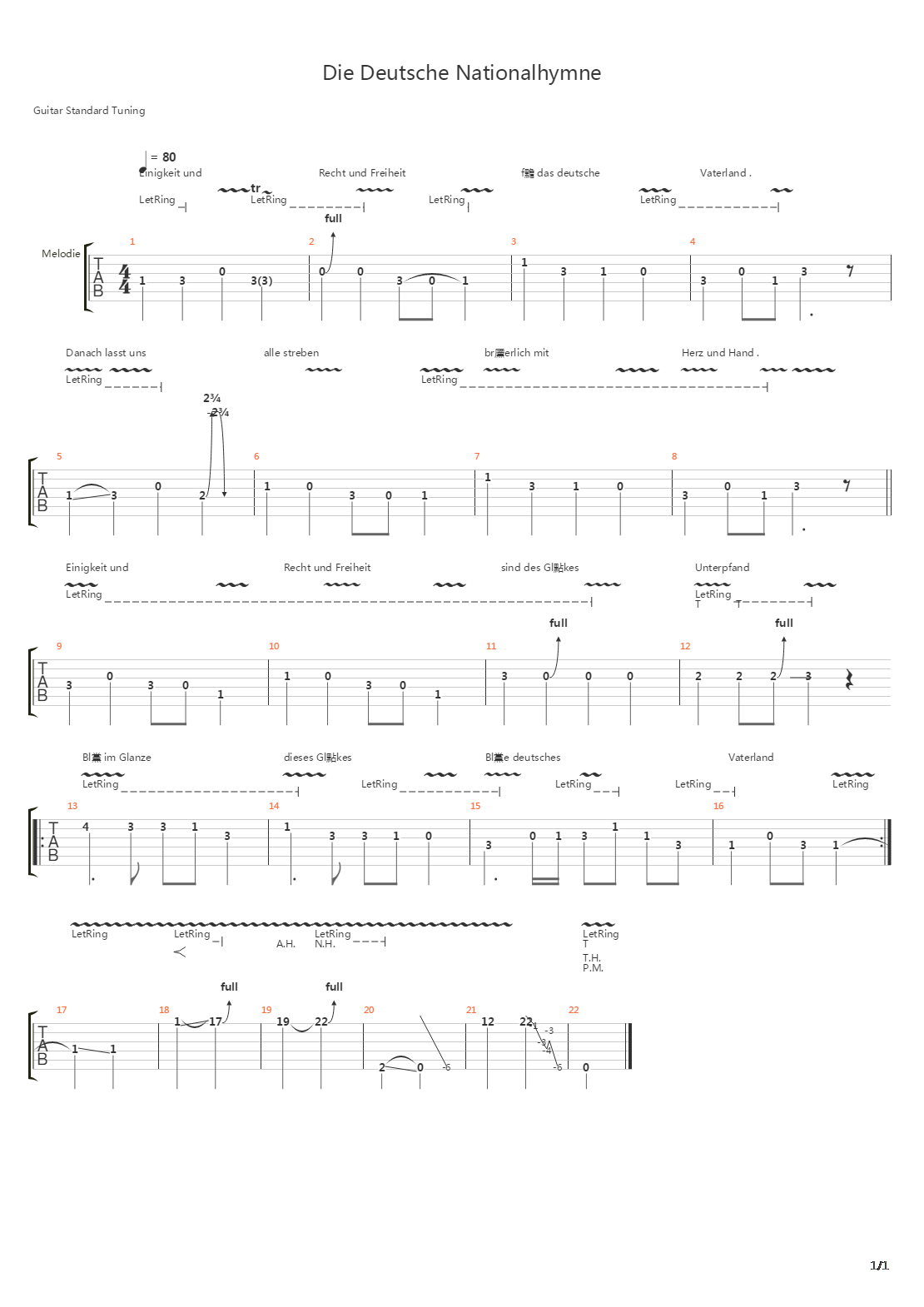 Germany National Anthem吉他谱