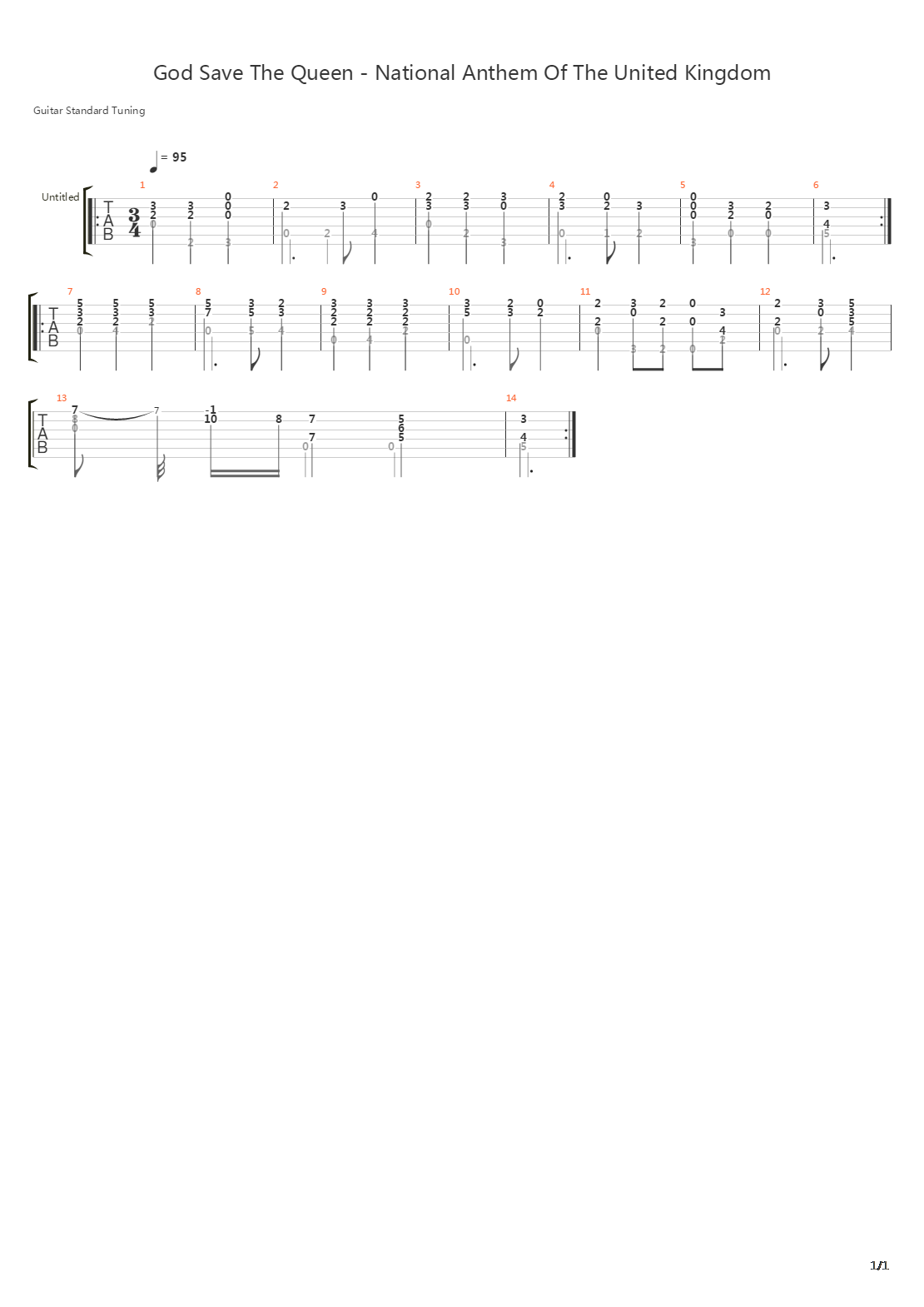 God Save The Queen吉他谱