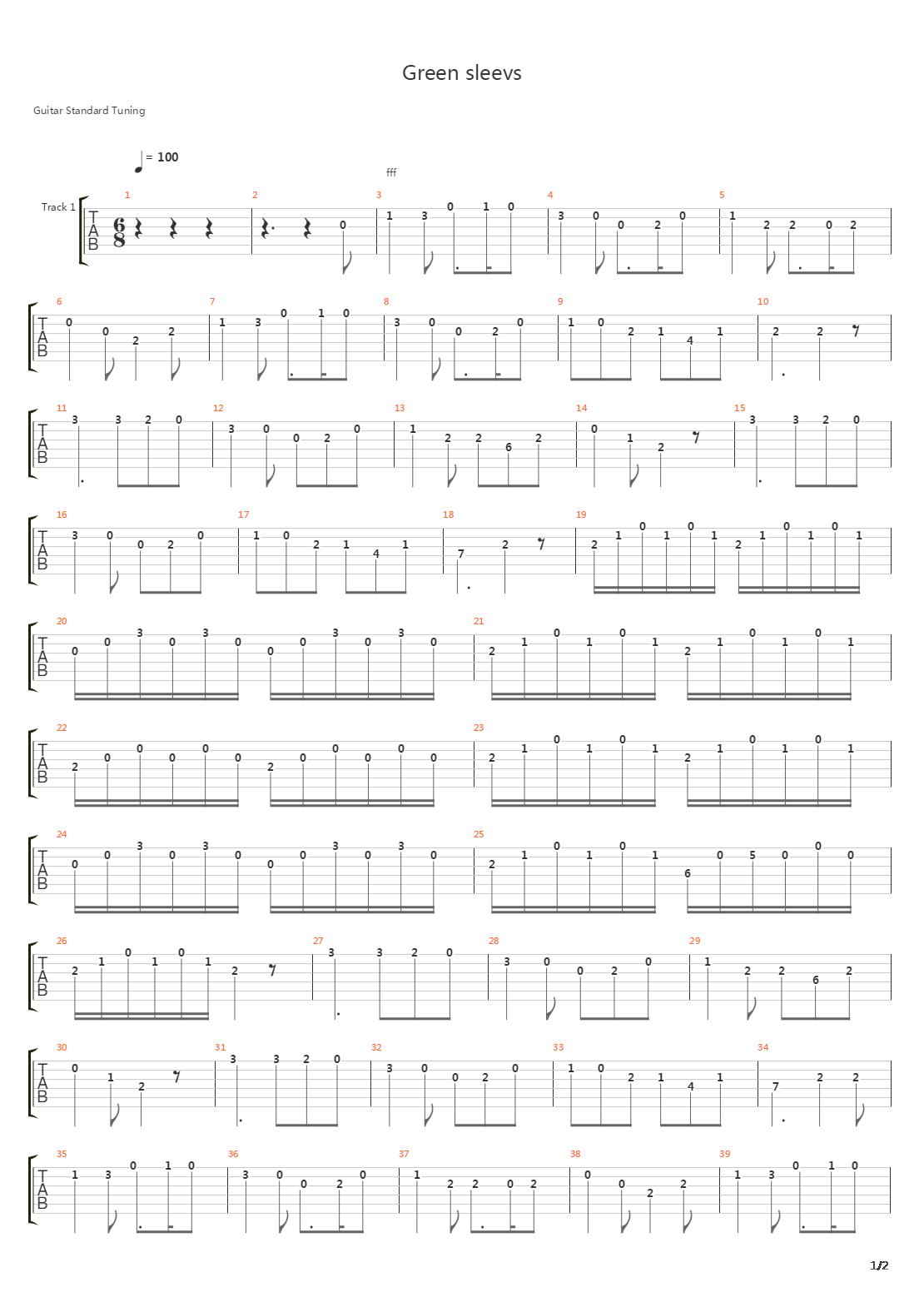 Green Sleevs吉他谱