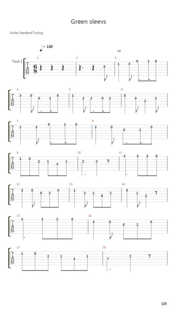 Green Sleevs吉他谱