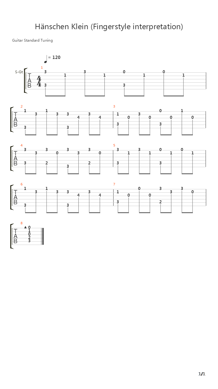 Hanschen Klein吉他谱