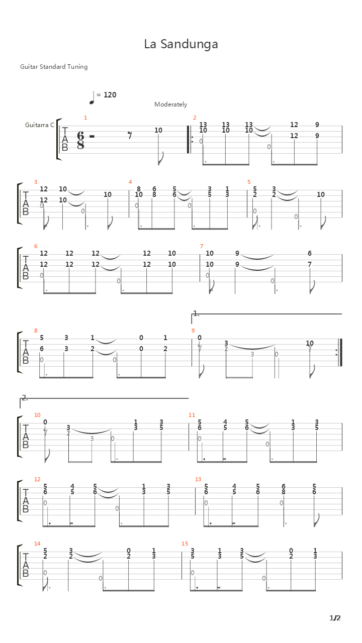 La Sandunga吉他谱