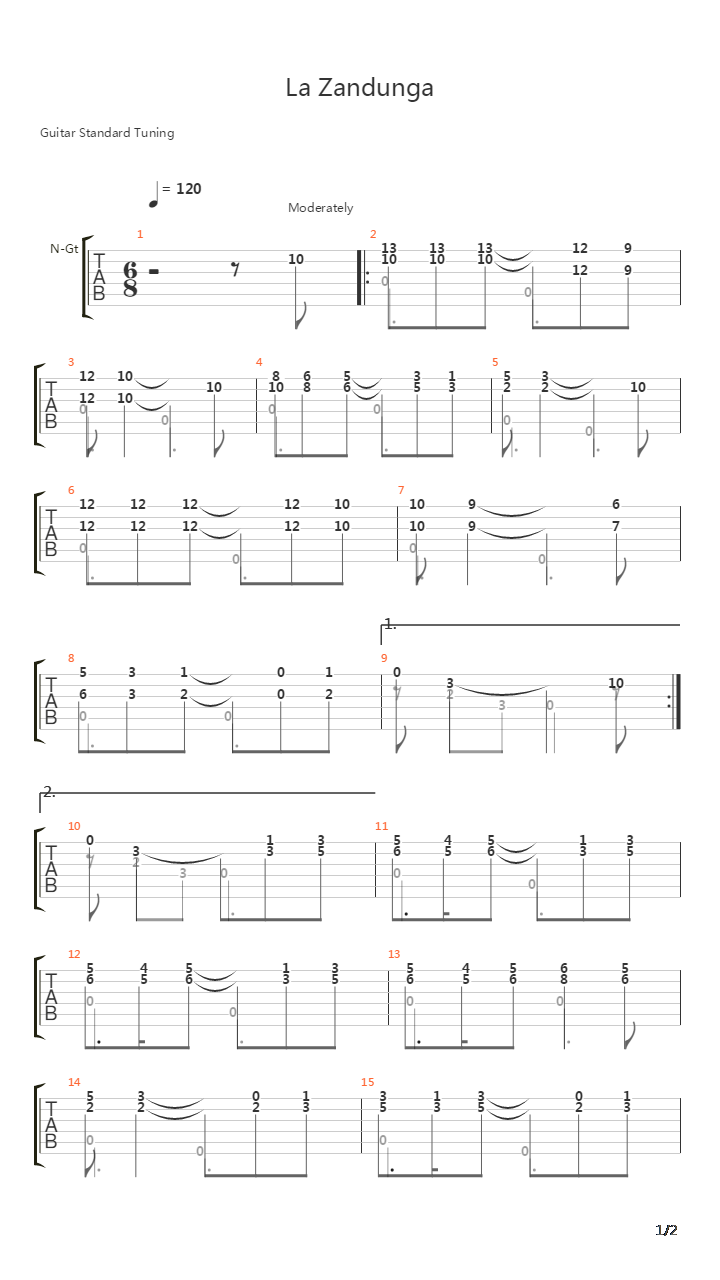 La Zandunga Them吉他谱