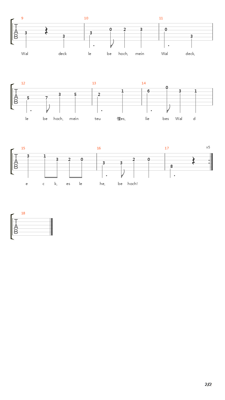 Mein Waldeck吉他谱