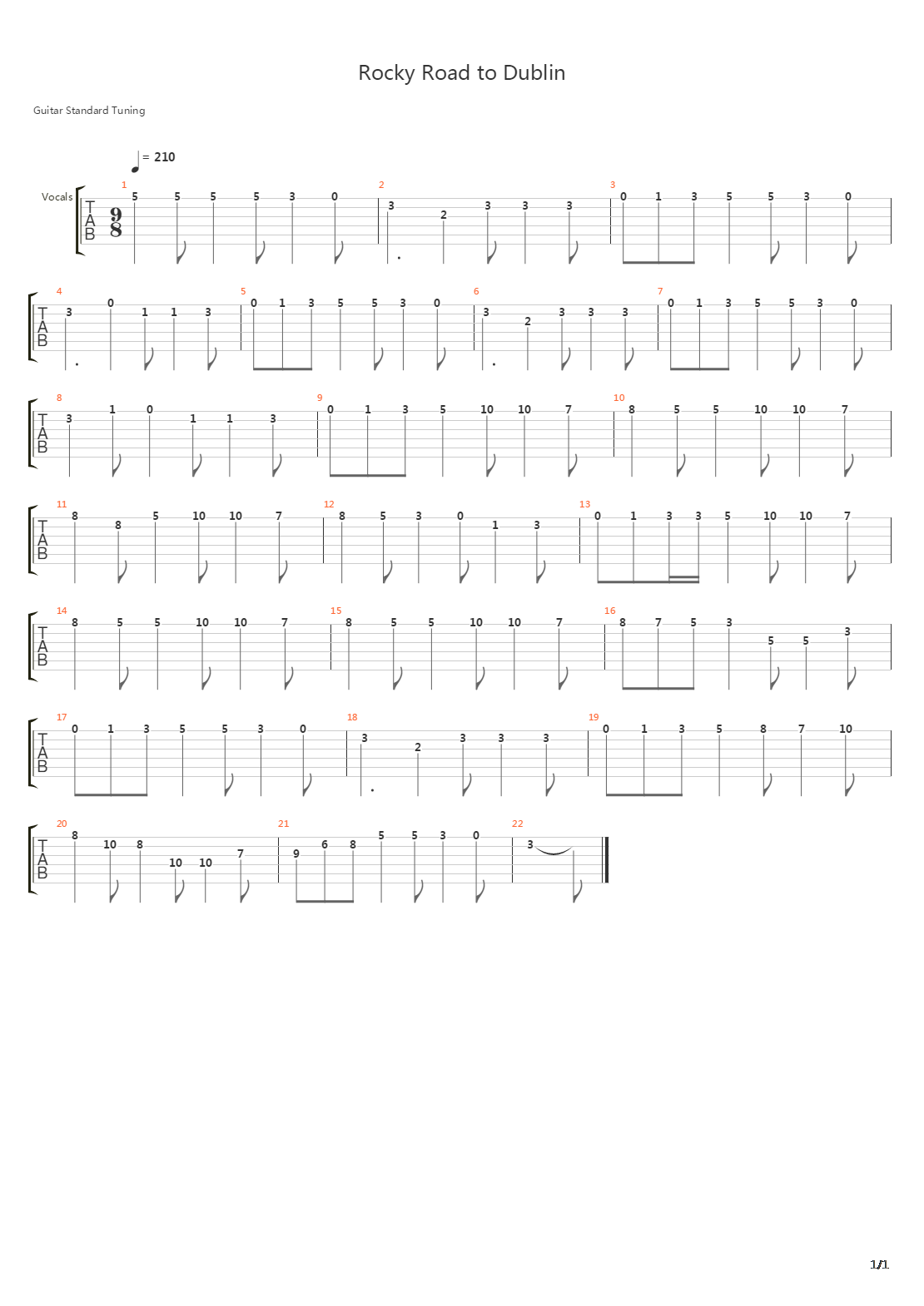 Rocky Road To Dublin吉他谱