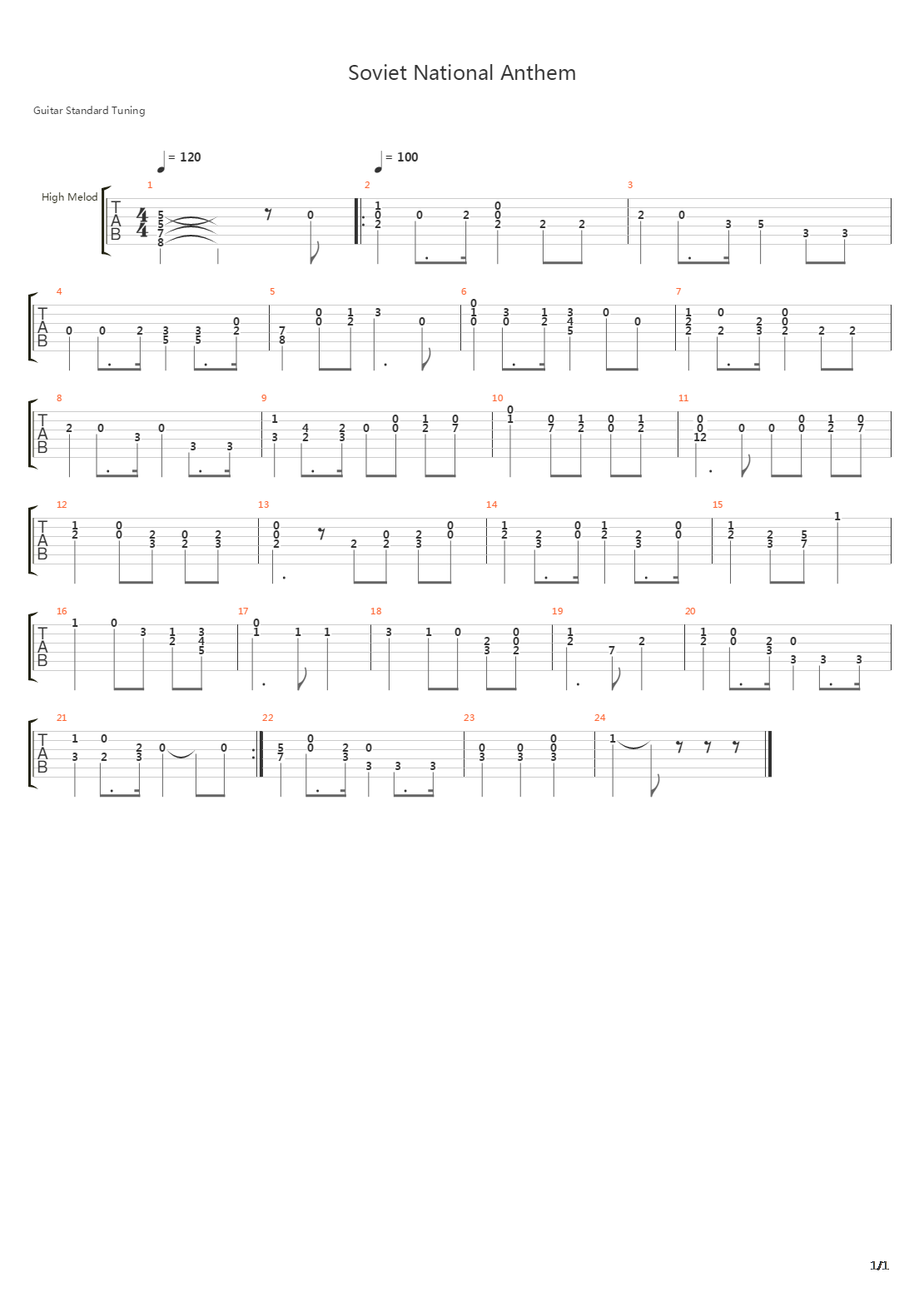 Soviet Union National Anthem吉他谱