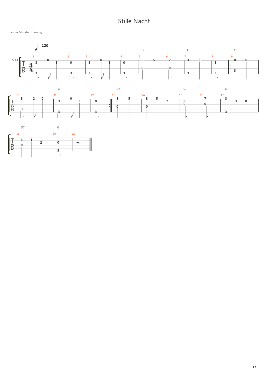 Stille Nacht吉他谱