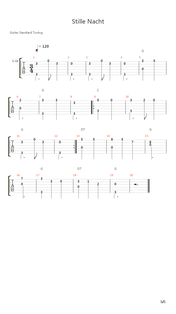 Stille Nacht吉他谱