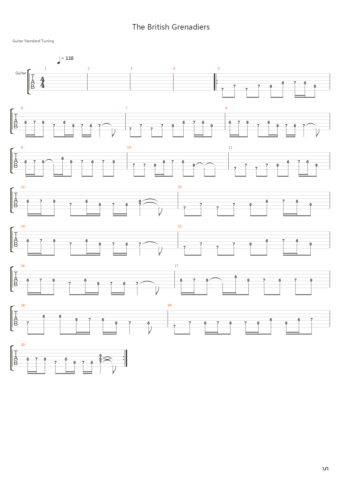 The British Grenadiers吉他谱