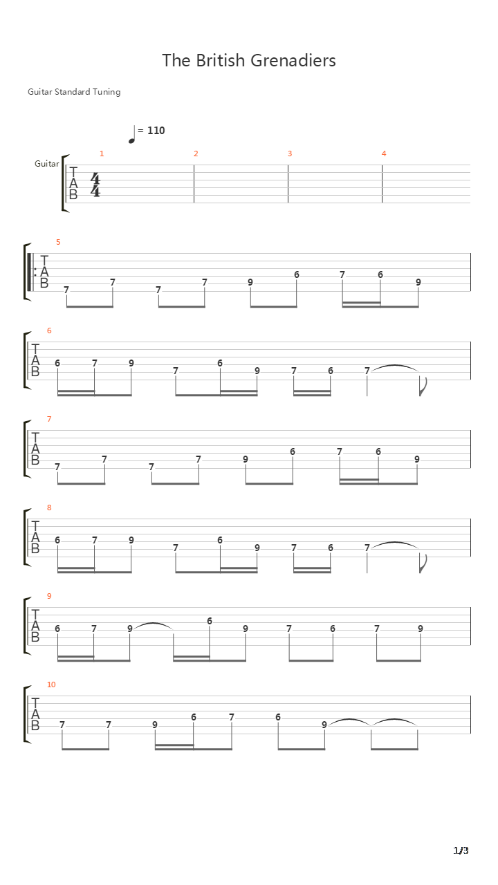 The British Grenadiers吉他谱