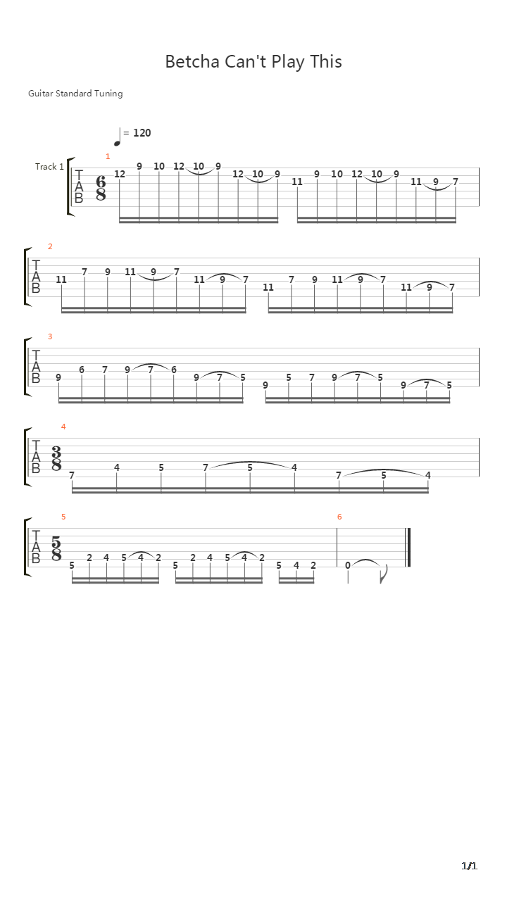 Betcha Cant Play This Sept 2010吉他谱