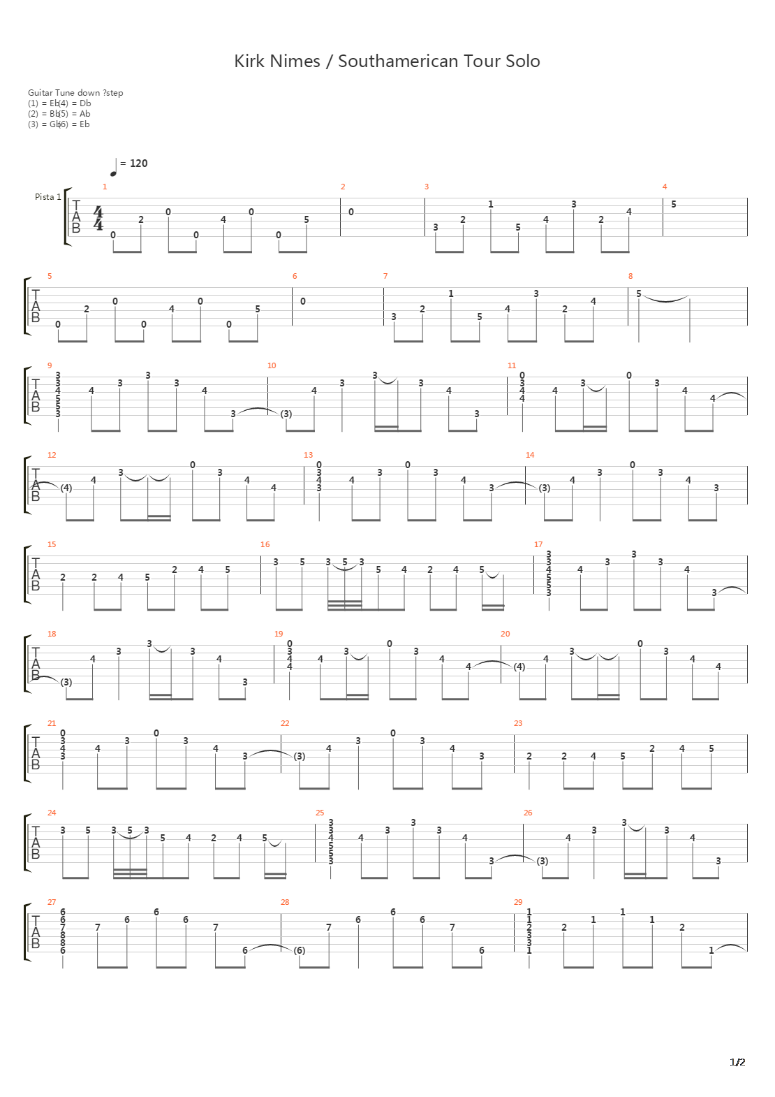 Kirk Nimes Southamerican Tour Solo吉他谱