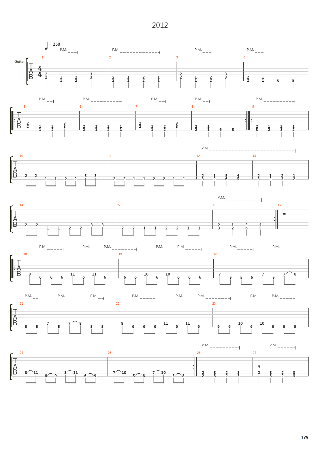 2012吉他谱