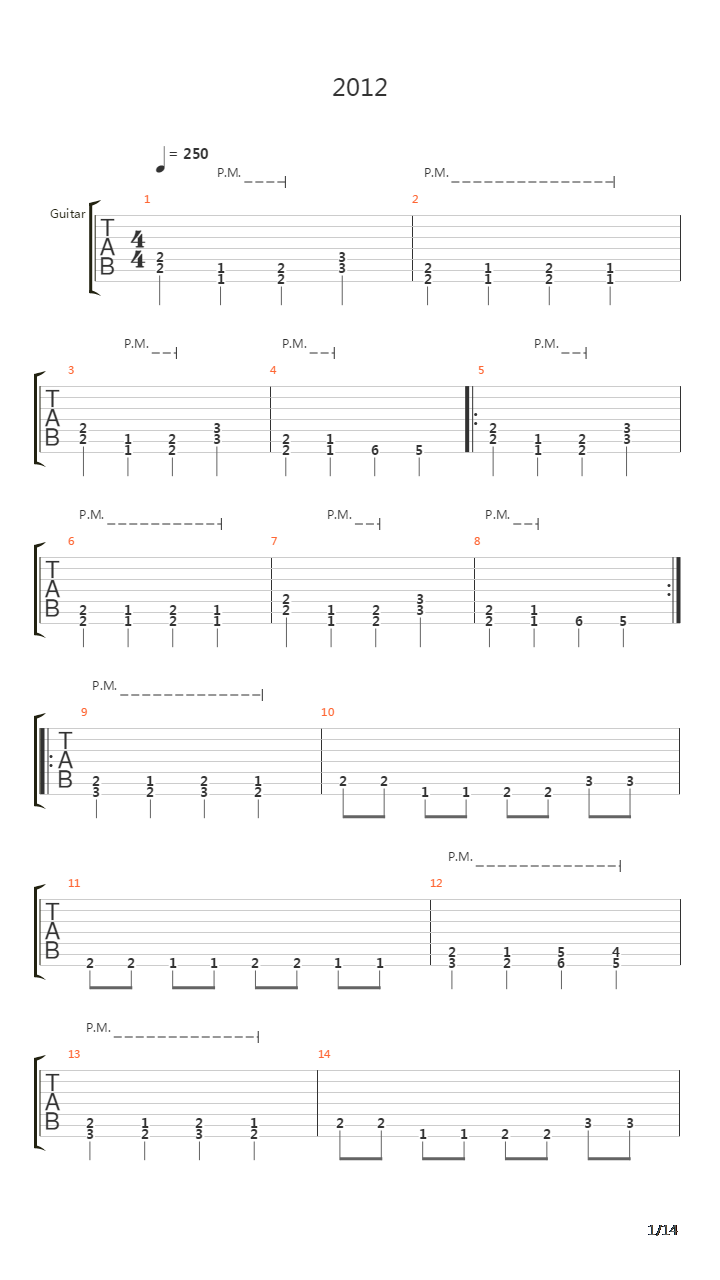 2012吉他谱