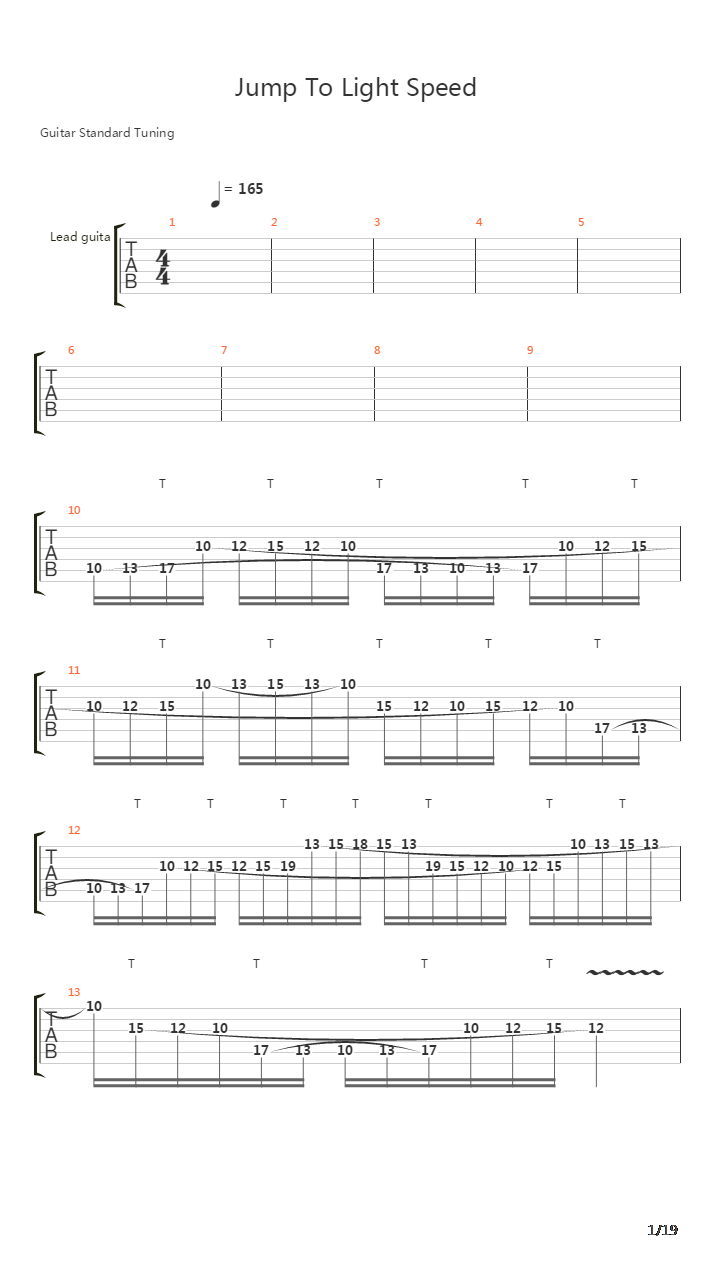 Jump To Light Speed吉他谱
