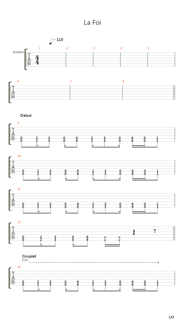 La Foi吉他谱