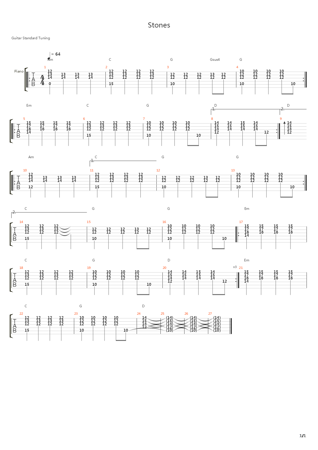 Stones吉他谱