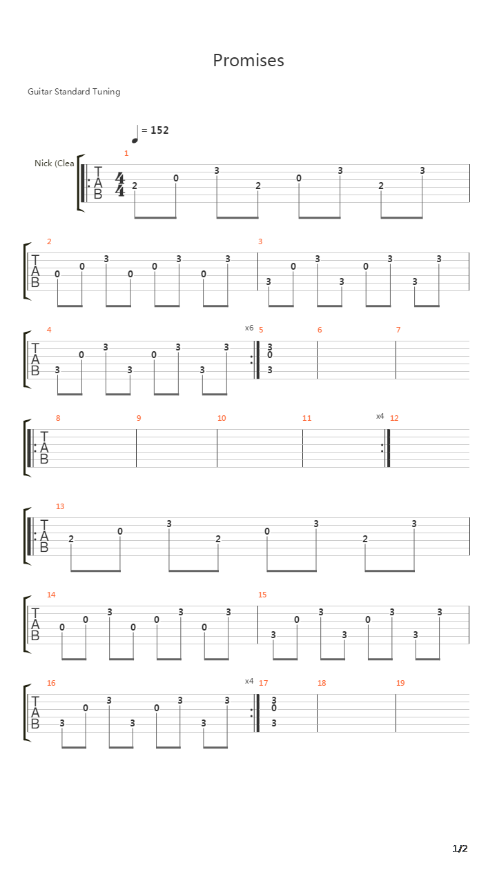 Promises吉他谱