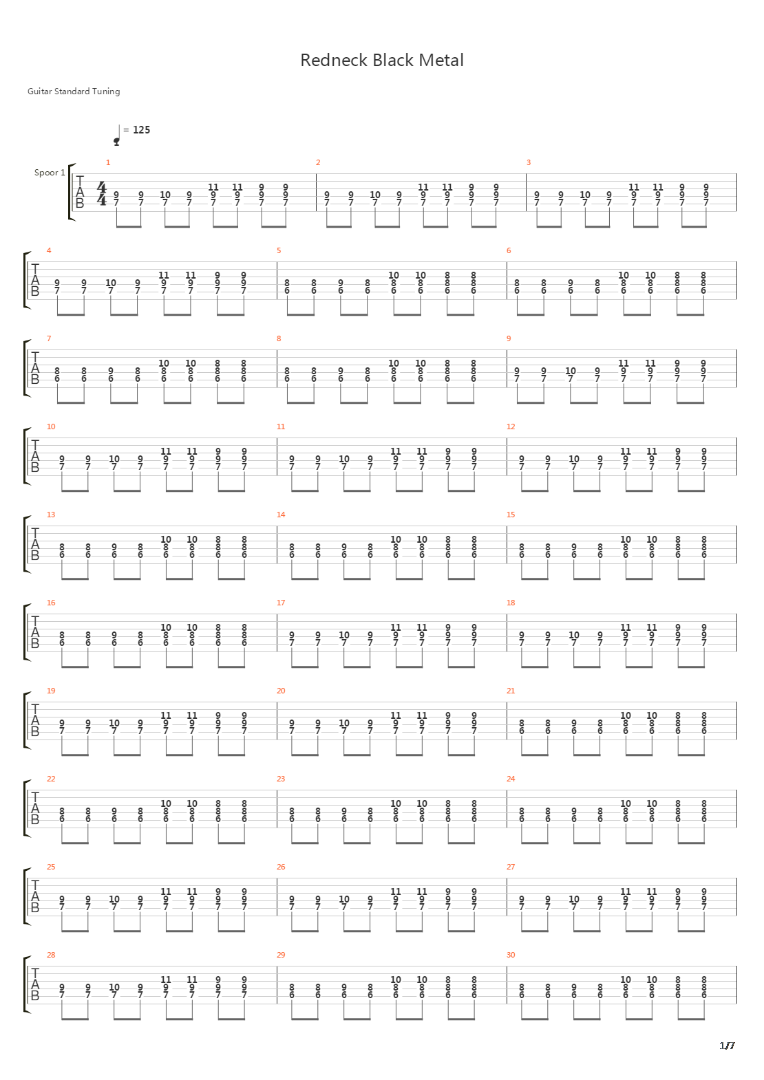 Redneck Black Metal吉他谱