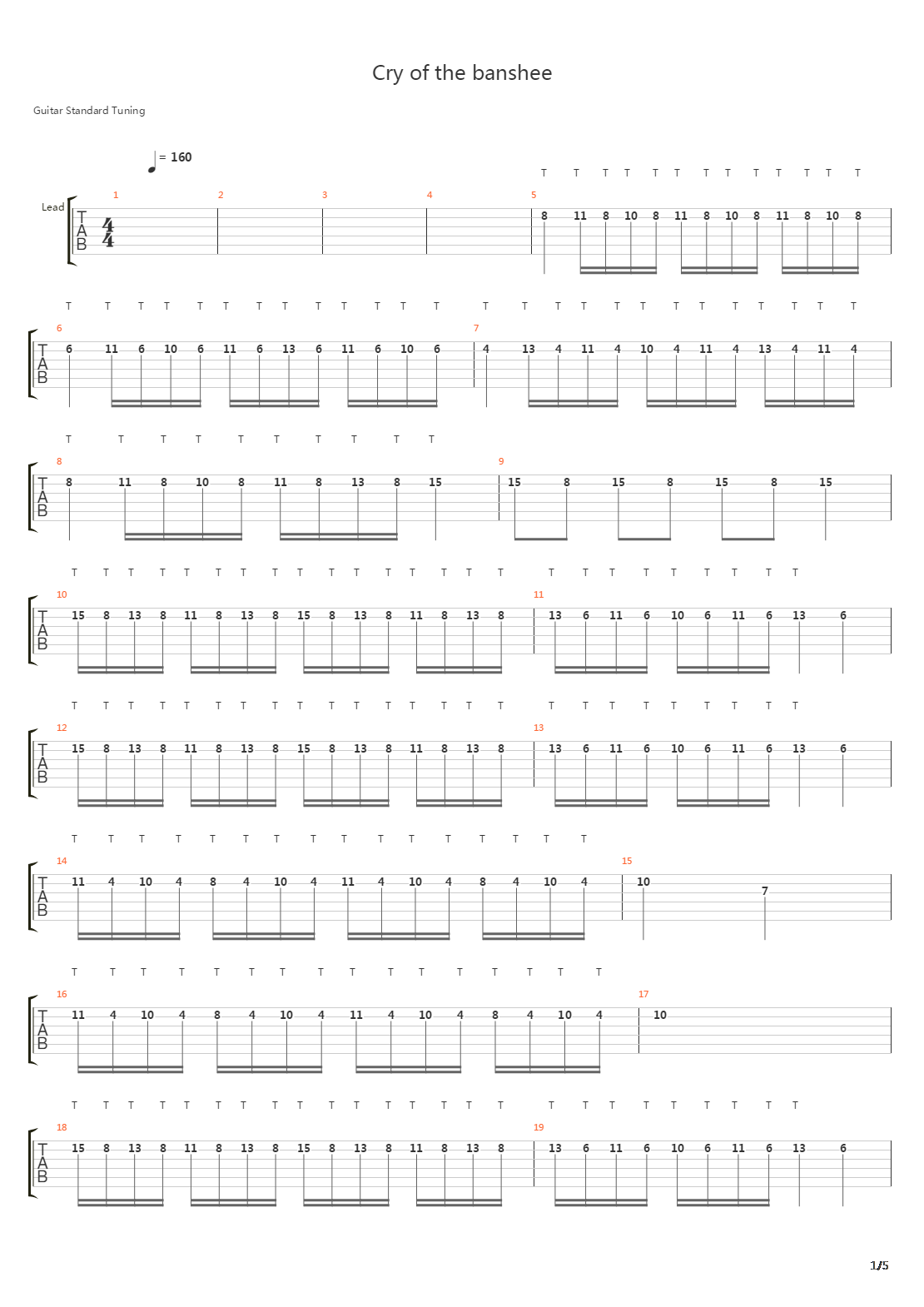Cry Of The Banshee吉他谱