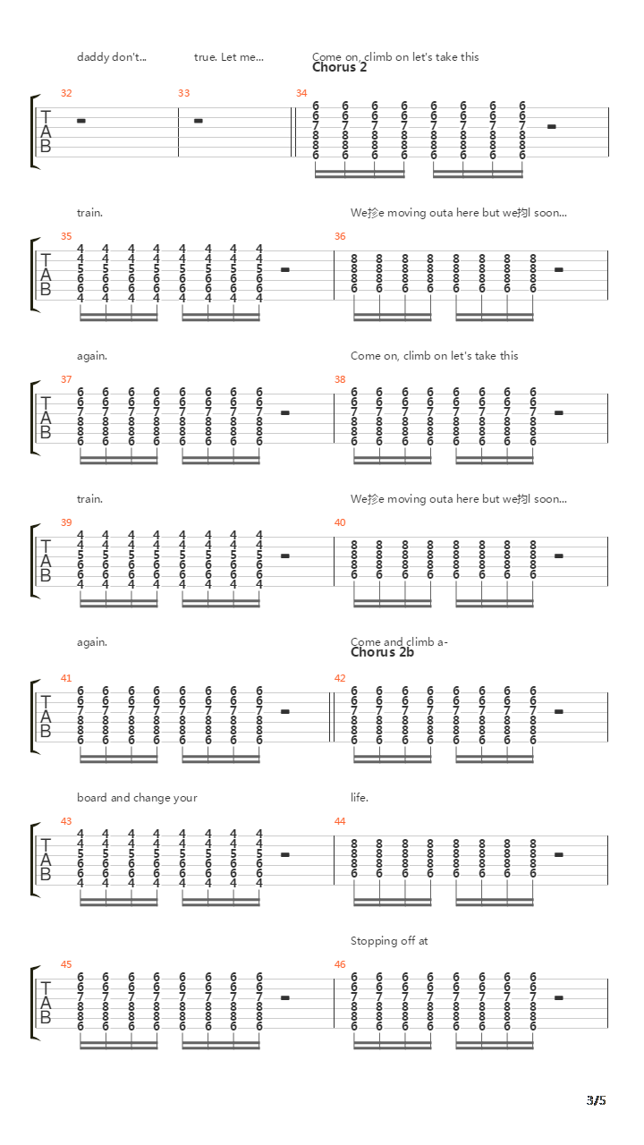 Train吉他谱