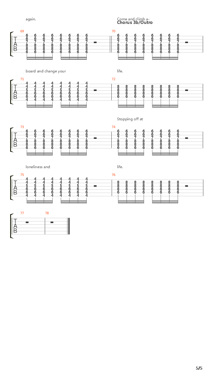Train吉他谱
