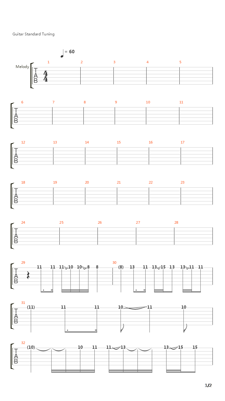 The End吉他谱