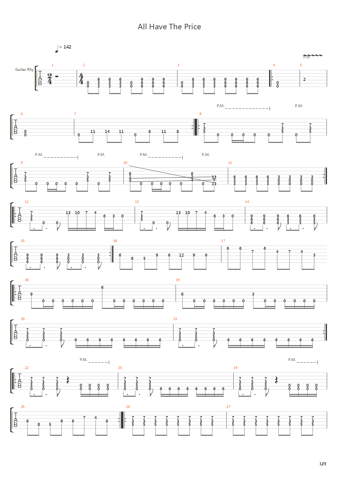 All Have The Price吉他谱
