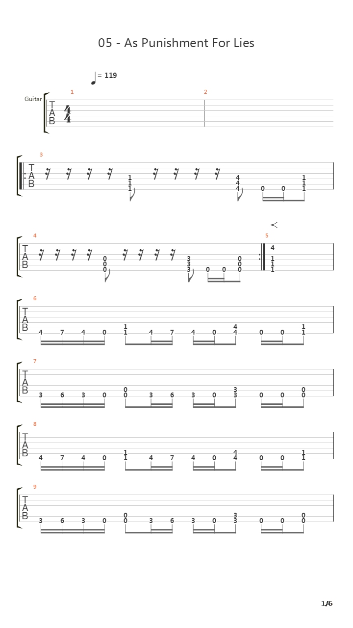 As Punishment For Lies吉他谱