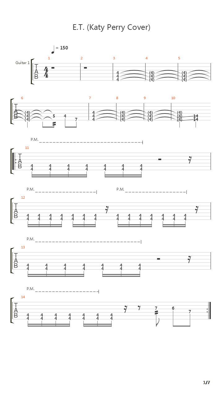 Et Katy Perry Cover吉他谱
