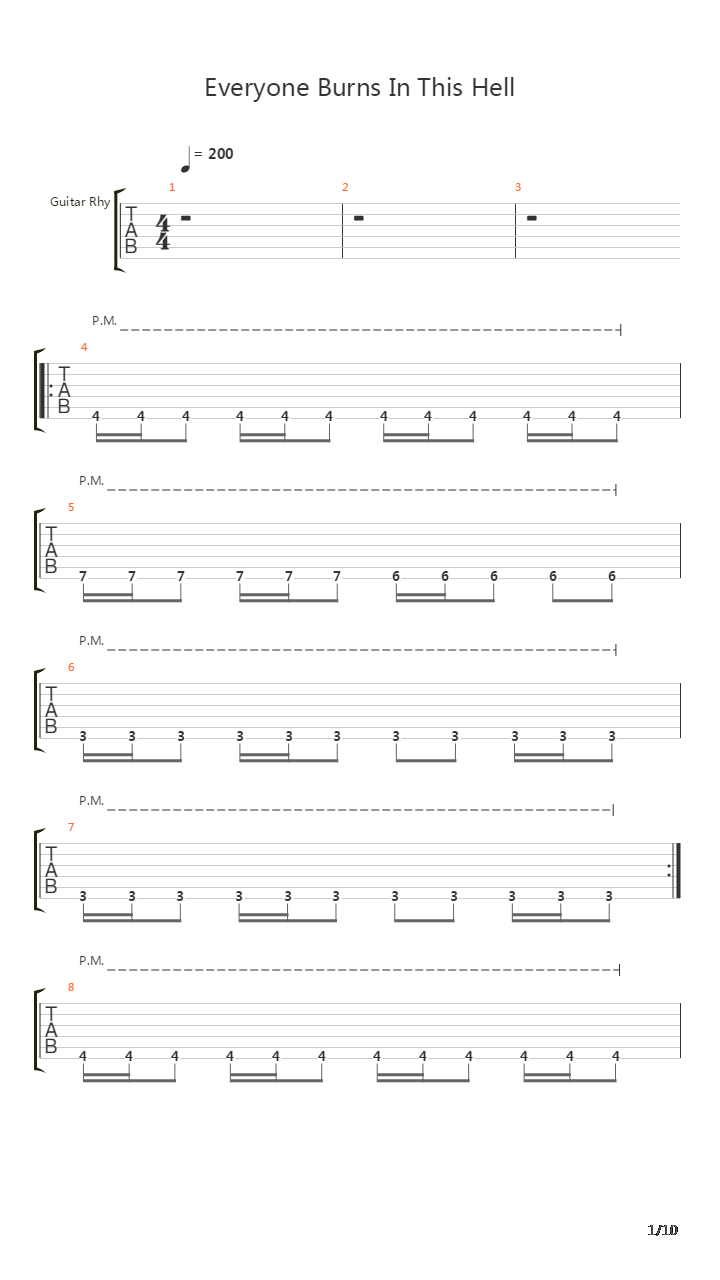 Everyone Burns In This Hell吉他谱