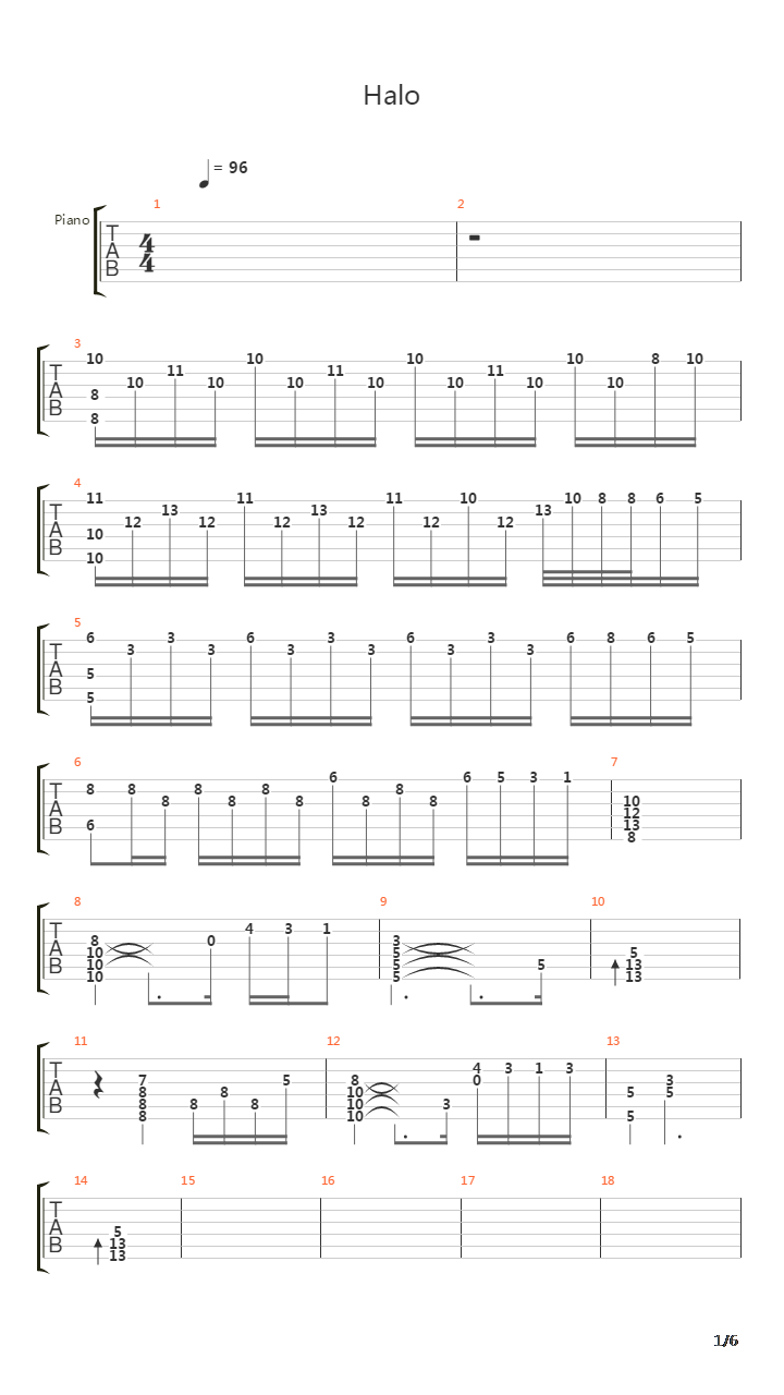 Halo吉他谱
