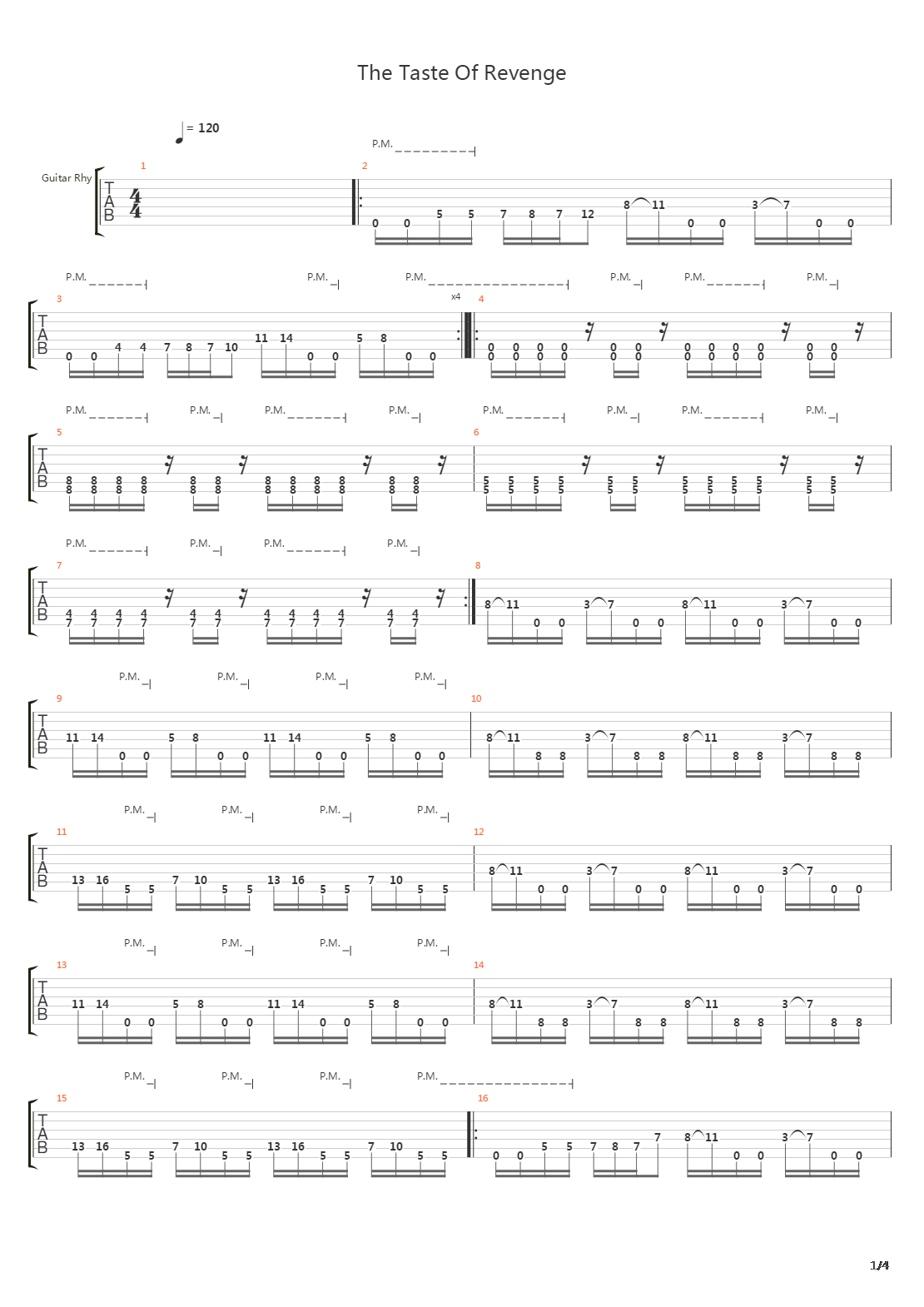 The Taste Of Revenge吉他谱