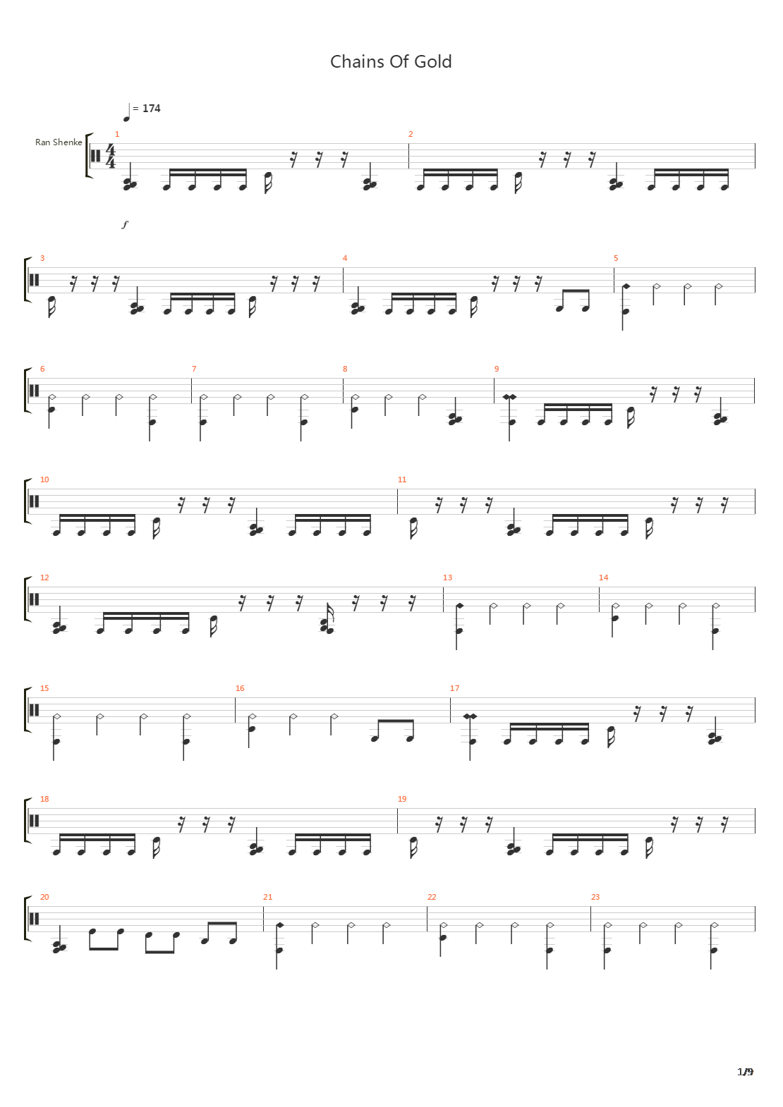 Chains Of Gold吉他谱