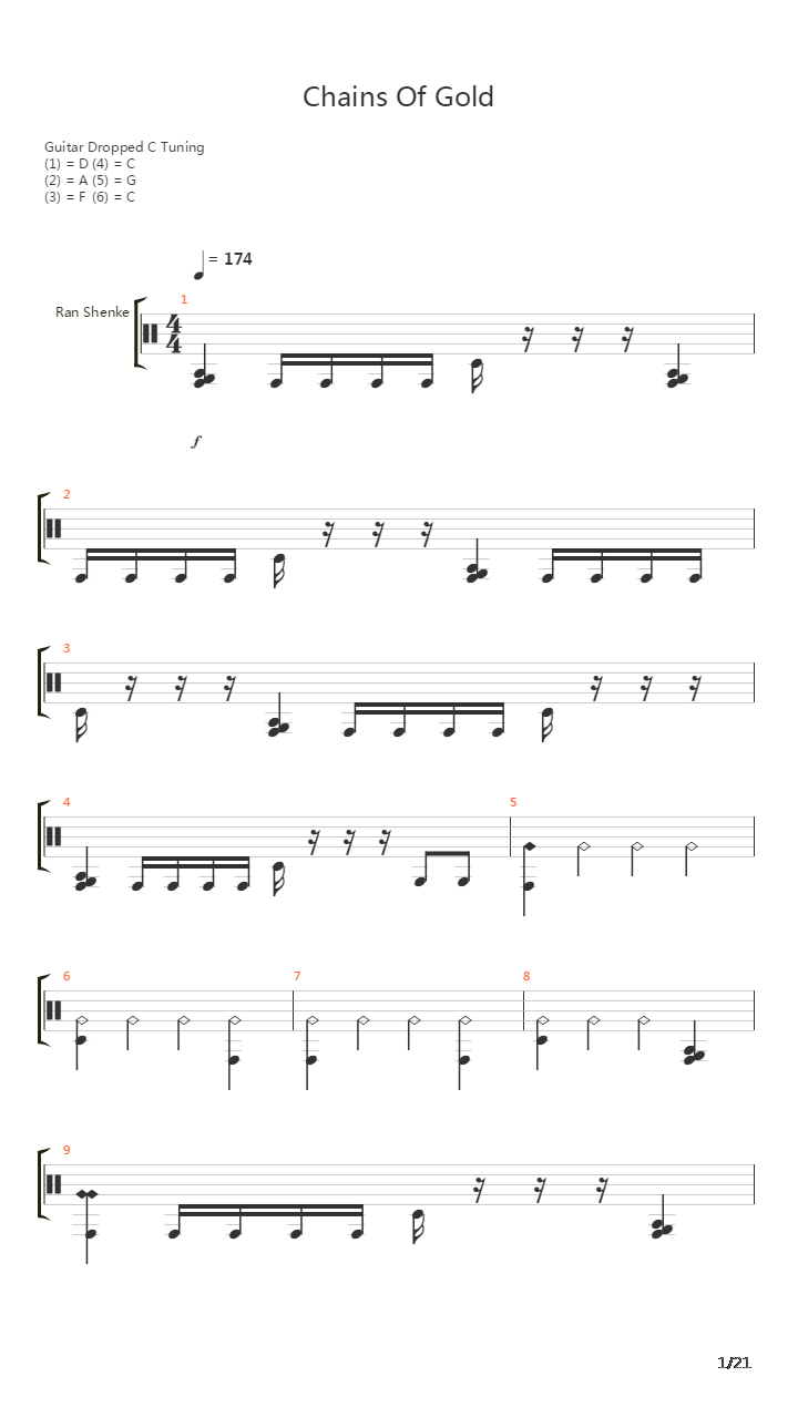 Chains Of Gold吉他谱